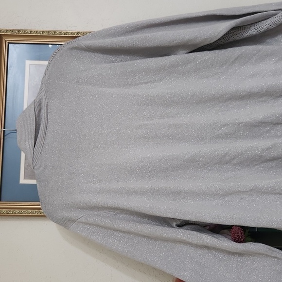 Sparkling Cardigan Cami Sophisticated Career Fall Lagenlook Coastal Metalic 3X - Picture 9 of 11